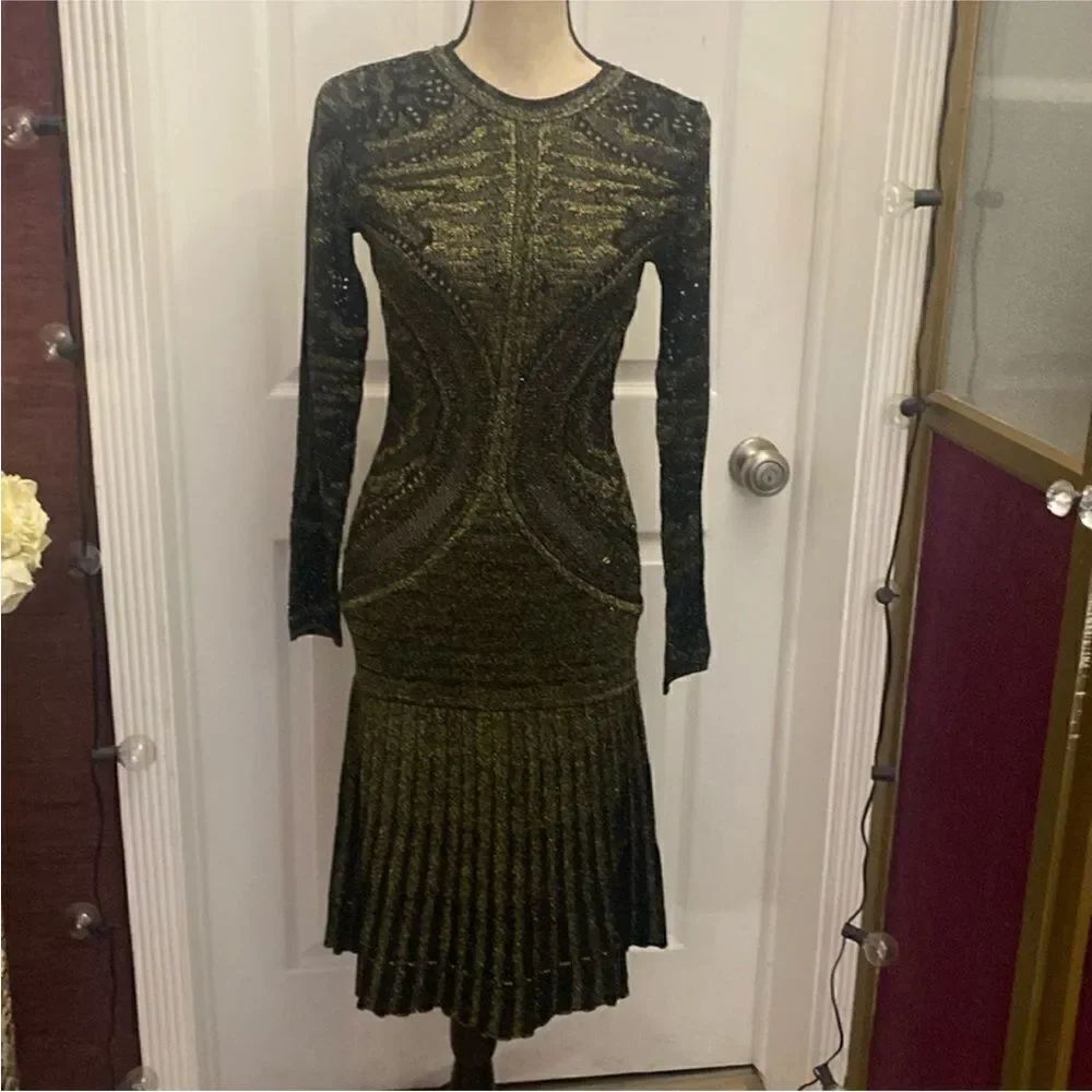 Just Cavalli Elegant Black and Gold Women's dress, XS
